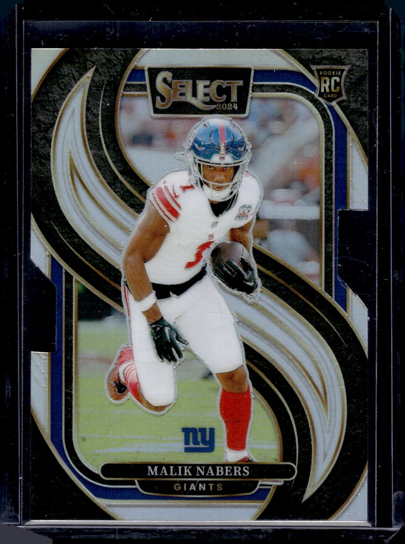 Malik Nabers Rookie Card Silver Prizm Die Cut 2024 Select #116 New York Giants: Panini Select, Prizm, Mosaic, Contenders, Zenith, Phoenix, Illusions, Absolute, Rookie NFL Sports Trading Cards, SP, SSP, Cards, Football Cards for Sale Near Me, Superbowl & Hall of Fame Player Cards,