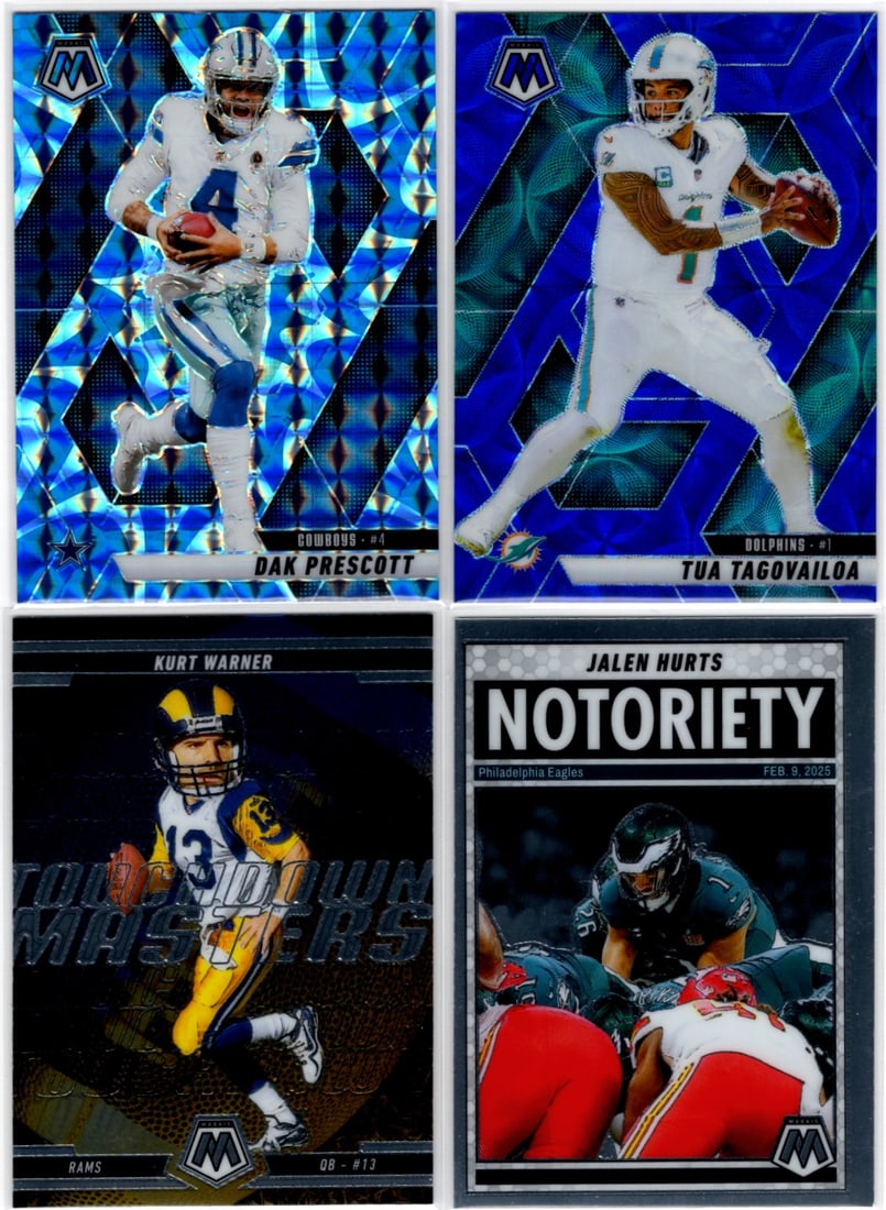 Lot of 4 2025 Mosaic NFL QB Prizms & Inserts. All Different, See Pictures (1 of 2)