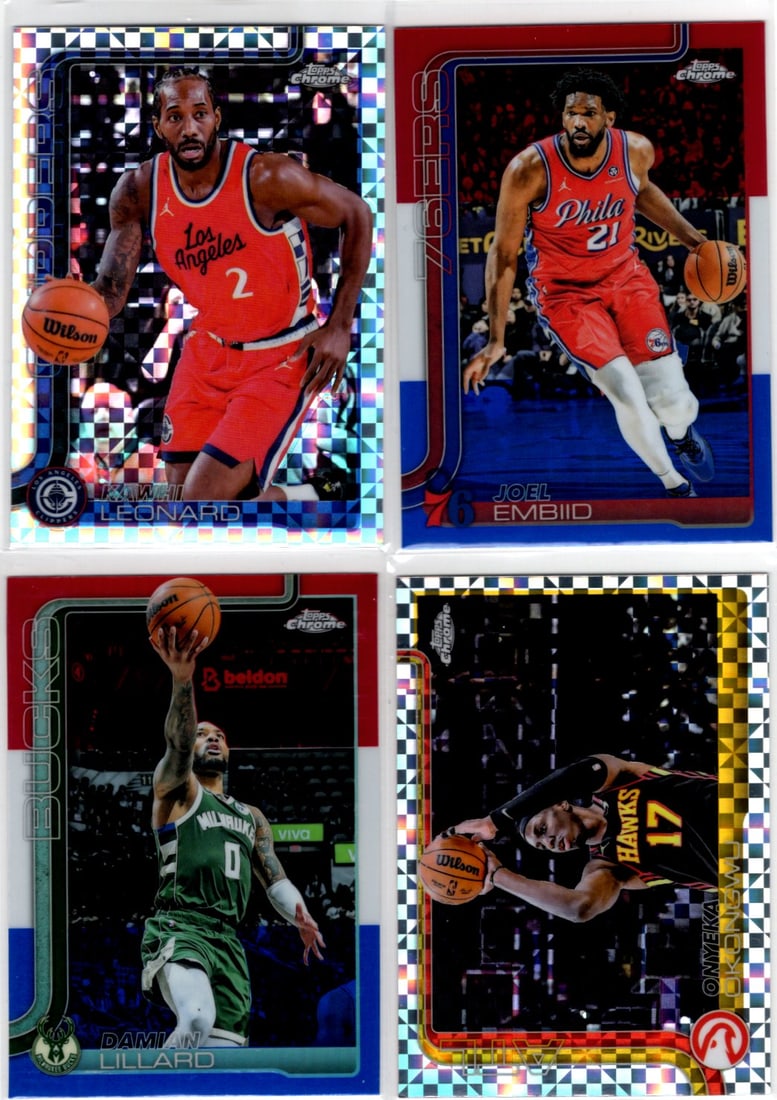 Lot of 4 2025-26 Topps Chrome NBA Xfractors & Red White Blue Refractors. See Pictures (1 of 2)
