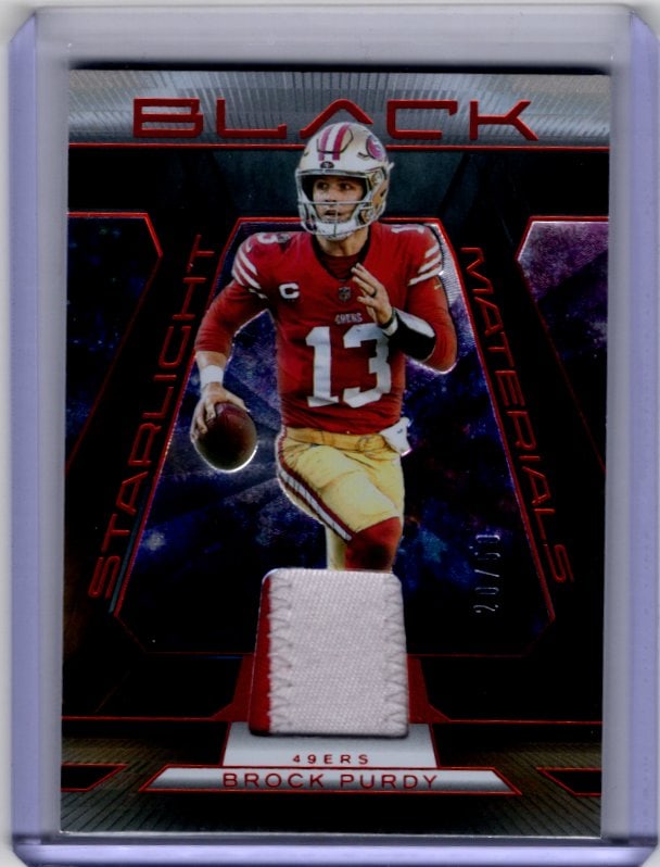 Brock Purdy Orange Patch /50 2025 Panini Black #SMA-BPU San Francisco 49ers (1 of 2)