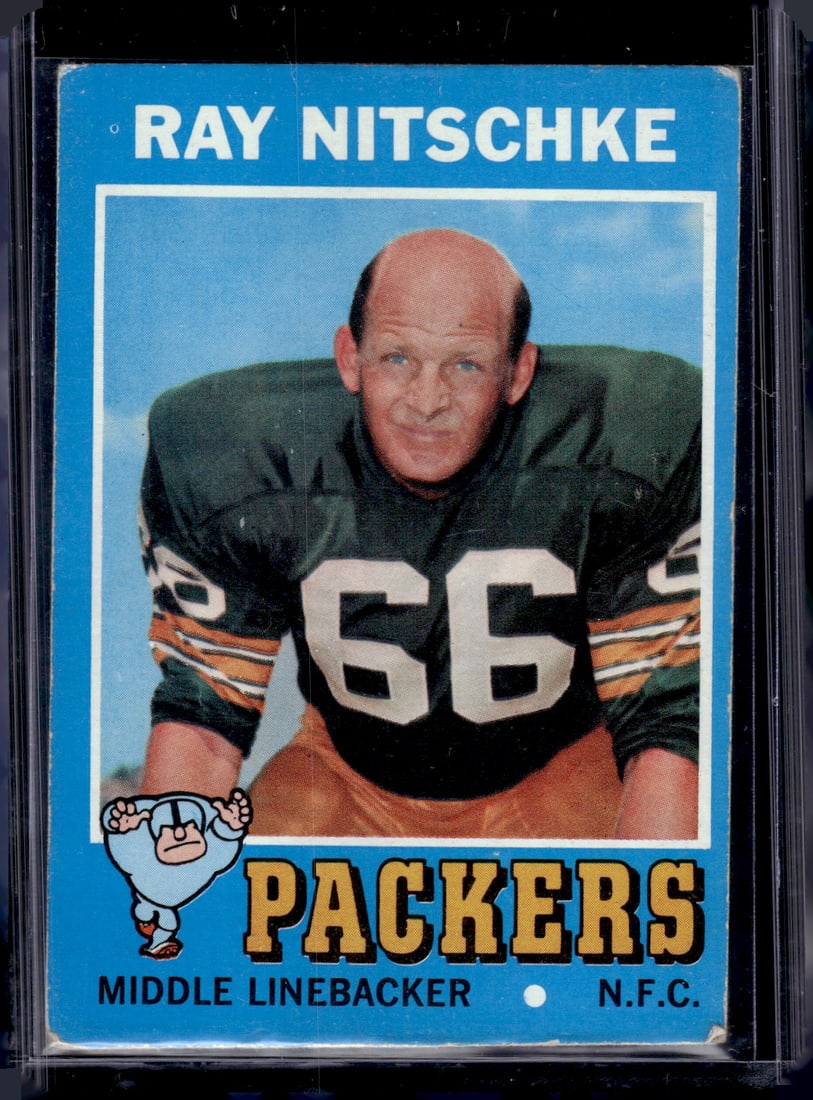 Ray Nitschke 1971 Topps #133 Green Bay Packers Vintage Football Card: Sports Cards, NFL Trading Cards, Football Cards, Topps Cards, Vintage Topps Football Cards, Vintage Topps, Vintage Sports Cards for Sale Near Me, Topps Sports Cards, Superbowl Player Cards, Vintage NF