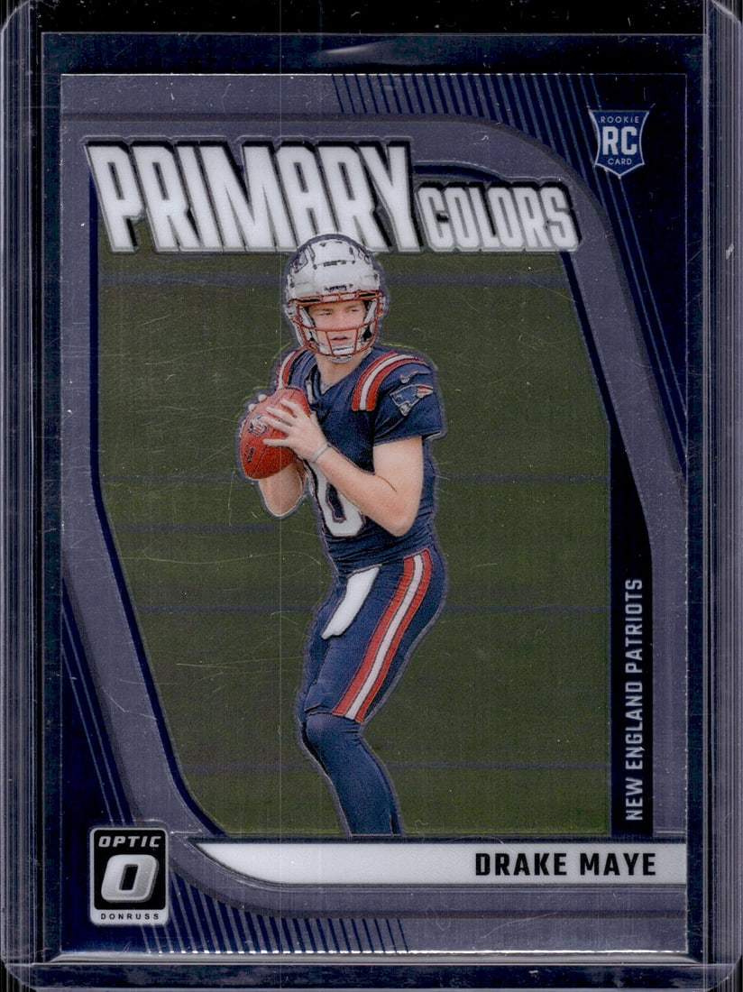 Drake Maye Rookie Card Primary Colors 2024 Donruss Optic #3 New England Patriots: Panini Select, Prizm, Mosaic, Contenders, Zenith, Phoenix, Illusions, Absolute, Rookie NFL Sports Trading Cards, SP, SSP, Cards, Football Cards for Sale Near Me, Superbowl & Hall of Fame Player Cards,