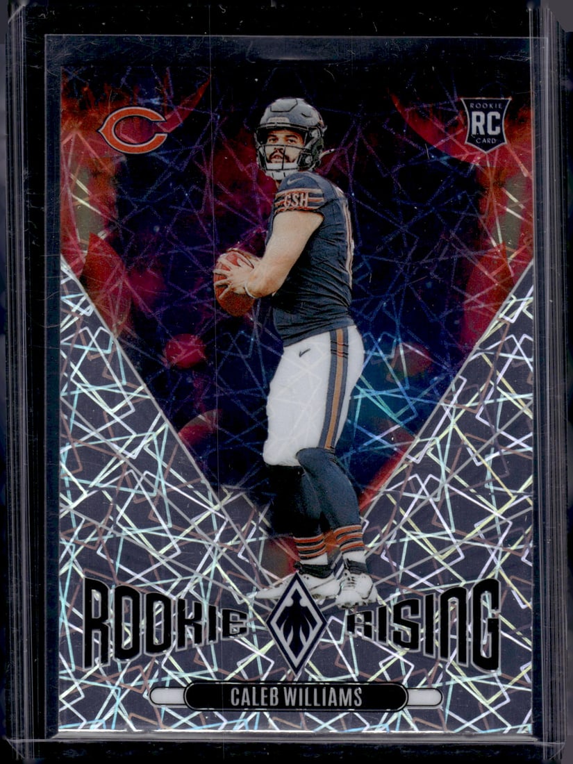 Caleb Williams Rookie Card Lazer 2024 Panini Phoenix #RR-CWS Chicago Bears: Panini Select, Prizm, Mosaic, Contenders, Zenith, Phoenix, Illusions, Absolute, Rookie NFL Sports Trading Cards, SP, SSP, Cards, Football Cards for Sale Near Me, Superbowl & Hall of Fame Player Cards,