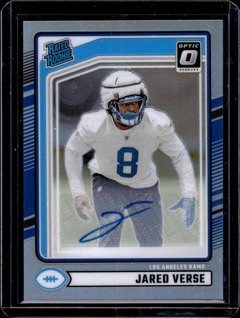 Jared Verse Rookie Auto Holo Prizm 2024 Donruss Optic Preview #341 Los Angeles Rams (1 of 2)