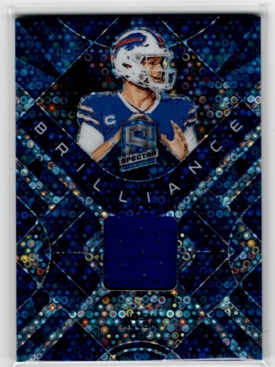 Josh Allen Blue Neon Blue Patch /50 2023 Panini Spectra #BRI-JAL Buffalo Bills: Panini Select, Prizm, Mosaic, Contenders, Zenith, Phoenix, Illusions, Absolute, Rookie NFL Sports Trading Cards, SP, SSP, Cards, Football Cards for Sale Near Me, Superbowl & Hall of Fame Player Cards,