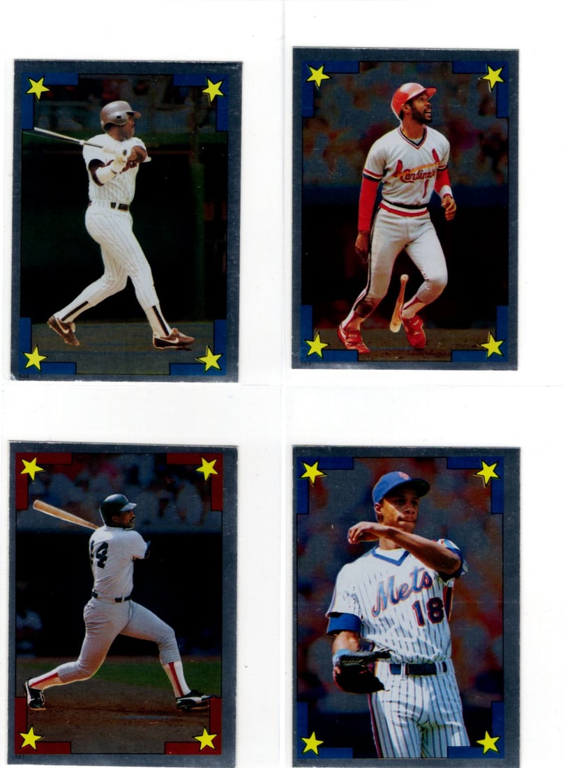 Lot of 4 1986 Topps MLB Stickers. Tony Gwynn, Ozzie Smith, Jim Rice, Darryl Strawberry (1 of 2)
