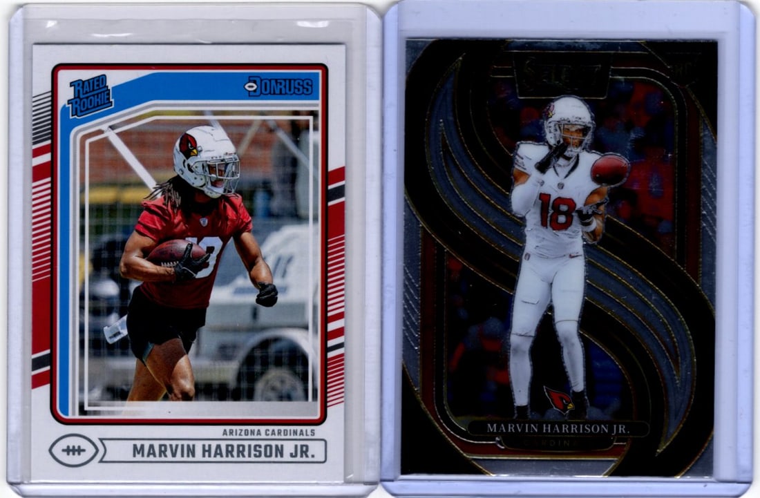 Lot of 2 Marvin Harrison Jr. Rookie Cards. Donruss #393 & Select #115. Arizona Cardinals (1 of 2)
