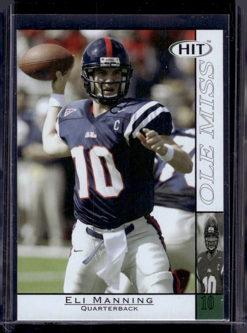 Eli Manning Rookie Card 2004 Sage Hit #10 Ole Miss Rebels, New York Giants: Sage, Football NFL Trading Cards, Old Sports Cards for Sale Near Me, Hall of Fame & Super Bowl Player Cards, Auction Memorabilia Lots for Sale on Line