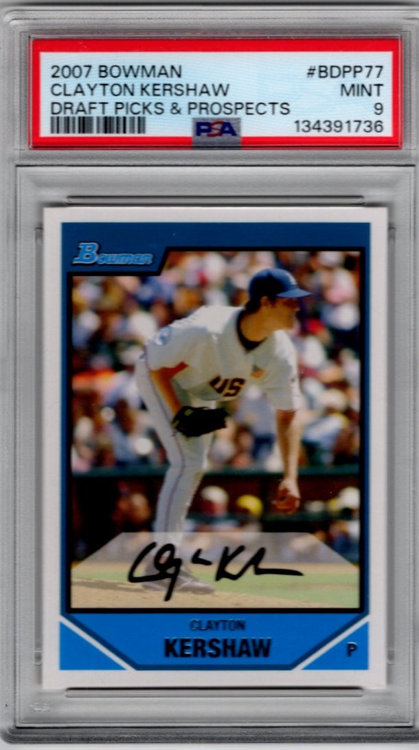 Clayton Kershaw Prospects 2007 Bowman #BDPP77 PSA 9 Los Angeles Dodgers (1 of 2)