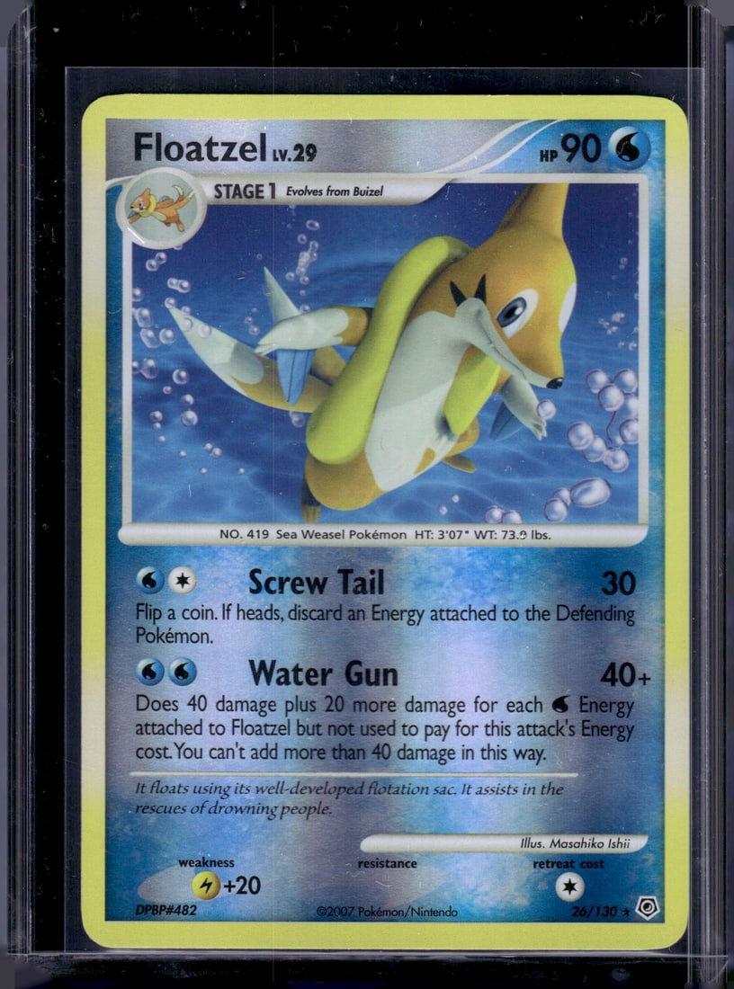 2007 Pokemon Diamond & Pearl Floatzel Reverse Holo 26/130 (1 of 2)