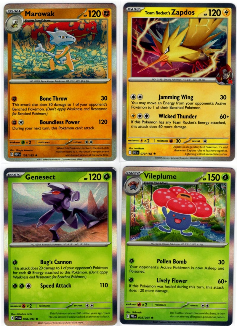 Lot of 4 Pokemon Holo Rares. All Different, See Pictures (1 of 2)