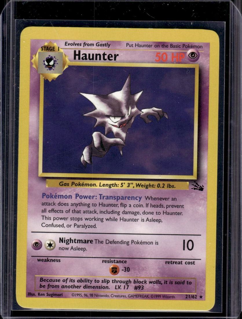 Pokemon Fossil Haunter Non Holo Rare 21/62 (1 of 2)