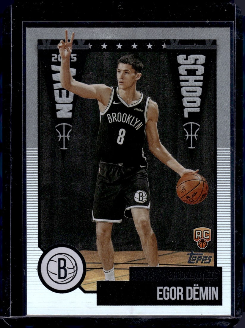 Egor Demin Rookie Card New School Foil 2025-26 Topps #NS-8 Brooklyn Nets: Topps Basketball NBA Trading & Sports Cards, Sports Cards for Sale Near Me, Chrome, Refractor, SP, SSP, Valuable Auction Memorabilia Lots Sold On Line, NBA Championship & Hall of Fame Player Cards