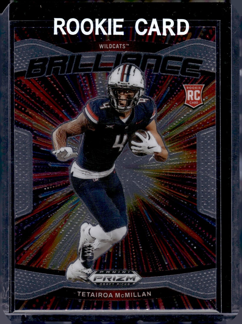 Tetairoa McMillan Rookie Card Brilliance 2025 Prizm Draft Picks #19 Arizona Wildcats: Panini Select, Prizm, Mosaic, Contenders, Zenith, Phoenix, Illusions, Absolute, Rookie NFL Sports Trading Cards, SP, SSP, Cards, Football Cards for Sale Near Me, Superbowl & Hall of Fame Player