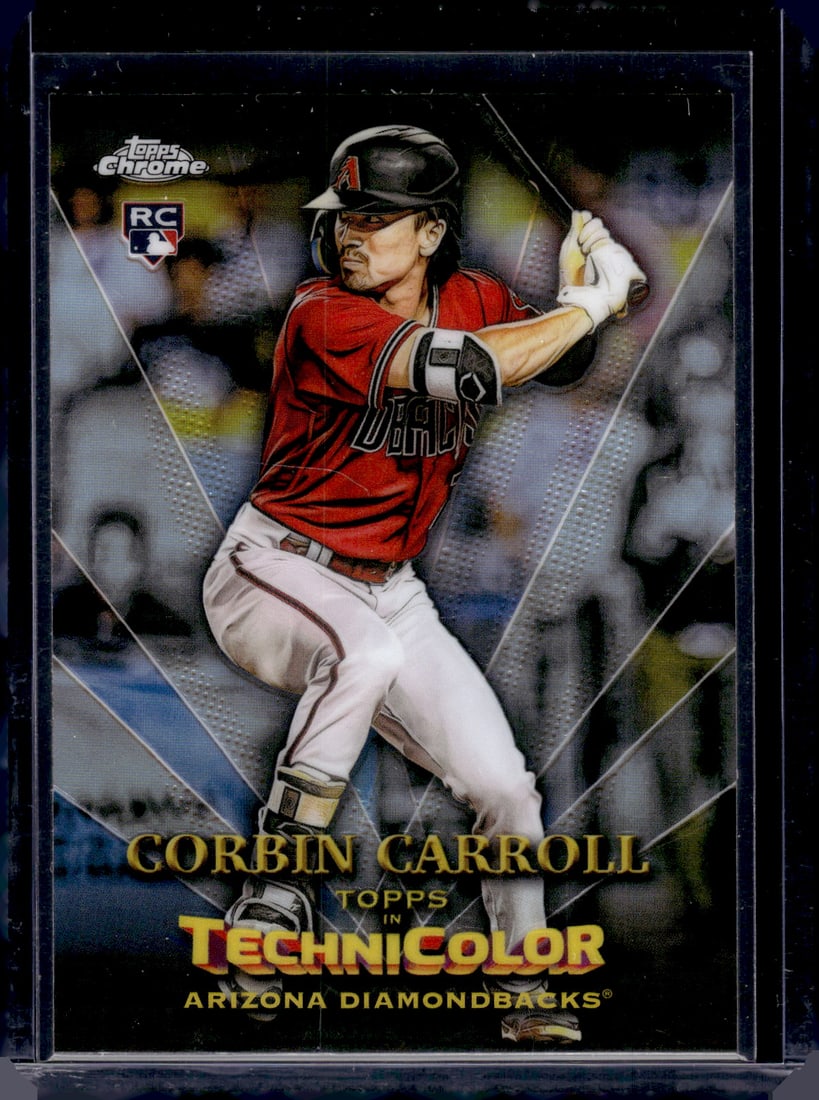 Corbin Carroll Rookie Card Technicolor 2023 Topps Chrome #TT-9 Diamondbacks: Topps Baseball MLB Trading & Sports Cards, Sports Cards for Sale Near Me, World Series & Hall of Fame Players Memorabilia, Refractors, X-Fractors, Numbered, SP, SSP, Valuable Auction Memorabilia Lots