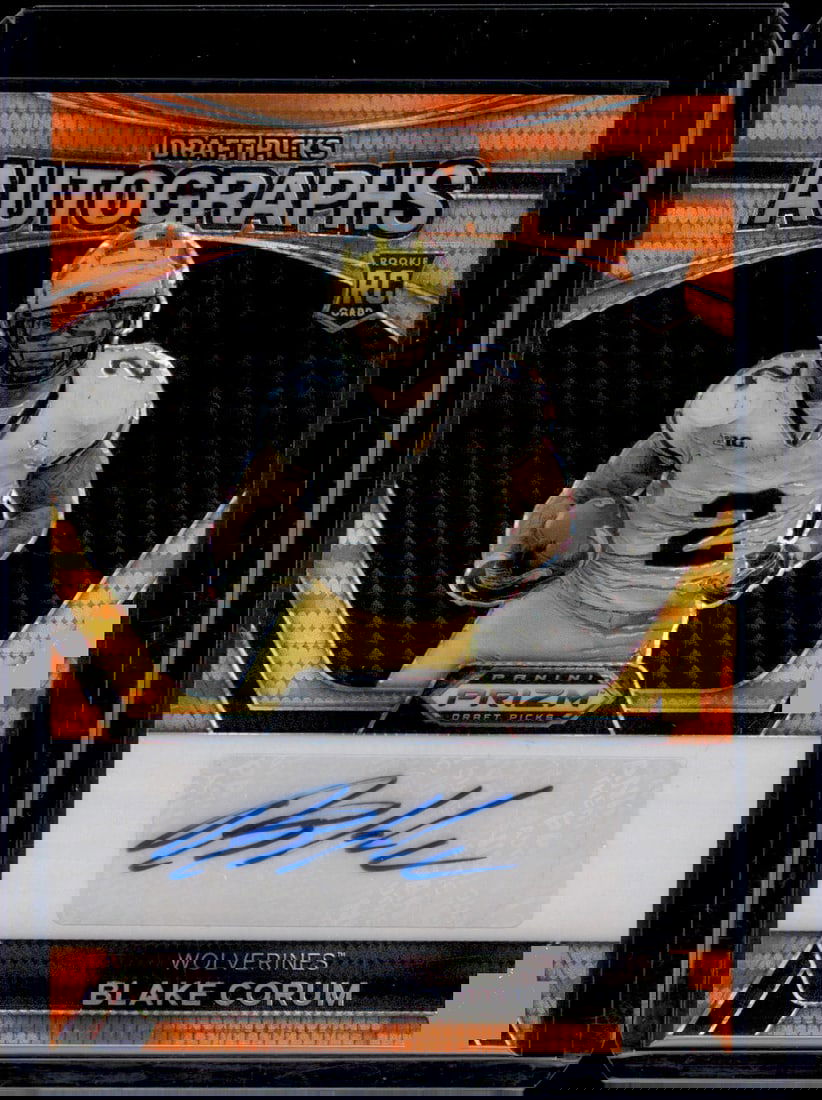 Blake Corum Rookie Auto Orange Pulsar /49 2024 Prizm Draft Picks #DPA-BCM Michigan (1 of 2)