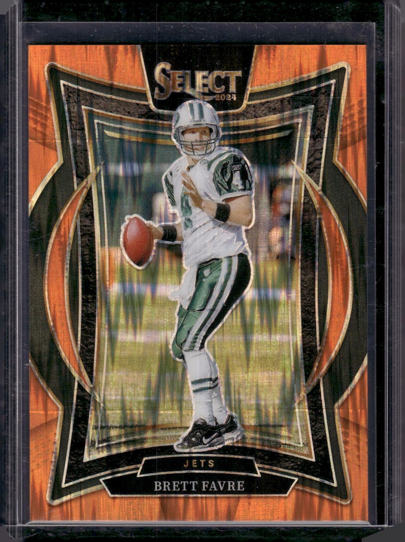 Brett Favre Orange Shock Prizm /499 2024 Panini Select #12 (1 of 2)