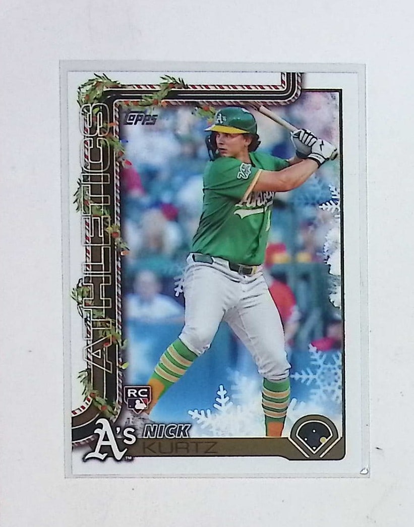 Nick Kurtz Rookie Card 2025 Topps Holiday #H40 Oakland Athletics (1 of 2)