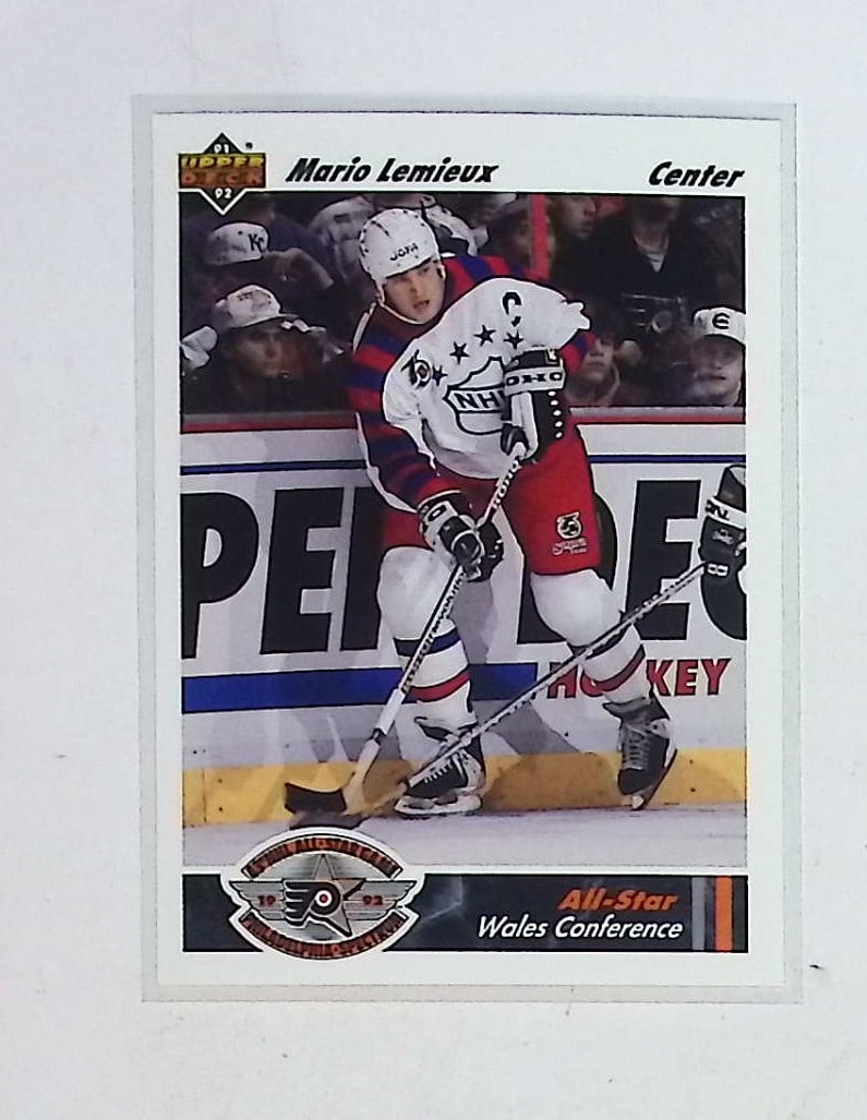 Mario Lemieux Vintage 1992 All Star Wales Conference Insert Card Upper Deck #611: Upper Deck Vintage NHL Hockey Trading & Sports Cards, Old Sports Cards for Sale Near Me, Stanley Cup & Hall of Fame Players, Valuable Auction Memorabilia Lots for Sale On Line