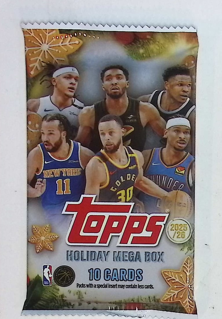 2025-26 Topps Basketball Card HOLIDAY MEGA BOX PACK - RC'S: Cooper Flagg, Kon Kneuppel, VJ Edgecombe: Topps Basketball NBA Trading & Sports Cards, Rookie Cards in this set are Cooper Flagg, Dylan Harper, Ace Bailey, V J Edgecombe, Kon Knueppel , Autographs, Signatures, Green Topps Logo Refractor, Auct