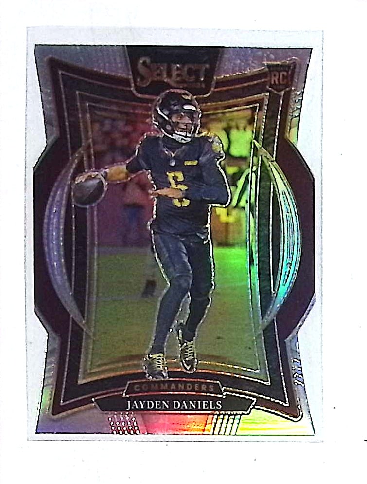 Jayden Daniels Rookie Card Silver Prizm Die-Cut 2024 Panini Select #26: Panini Select, Prizm, Mosaic, Contenders, Zenith, Phoenix, Illusions, Absolute, Rookie NFL Sports Trading Cards, SP, SSP, Cards, Football Cards for Sale Near Me, Superbowl & Hall of Fame Player Cards,