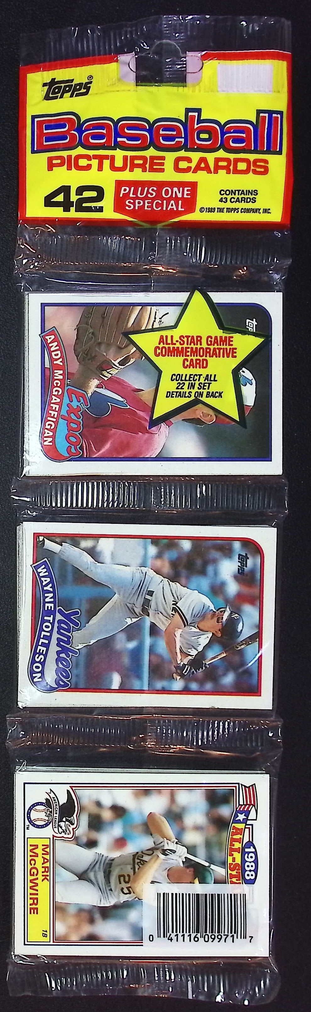 1989 Topps Baseball Cards Hanger Rack Pack 42 Cards Plus 1 Special Card You Receive the Pack: Topps Baseball MLB Trading & Sports Cards, Randy Johnson Rookie Card, Bo Jackson, Cal Ripken, Nolan Ryan, Craig Biggio Rookie Card, Dwight Gooden, Rickey Henderson, Paul Molitor, Allan Trammell, Robin