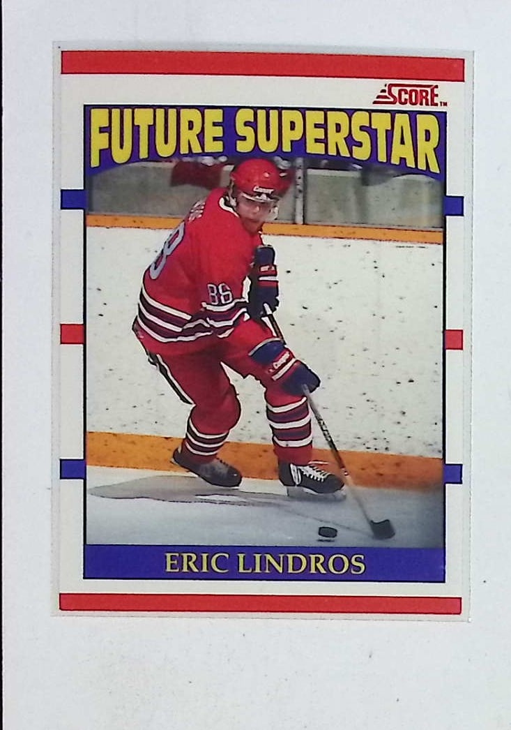Eric Lindros Rookie Card Future Superstar Bi-Lingual Card 1990 Score #440 (1 of 2)