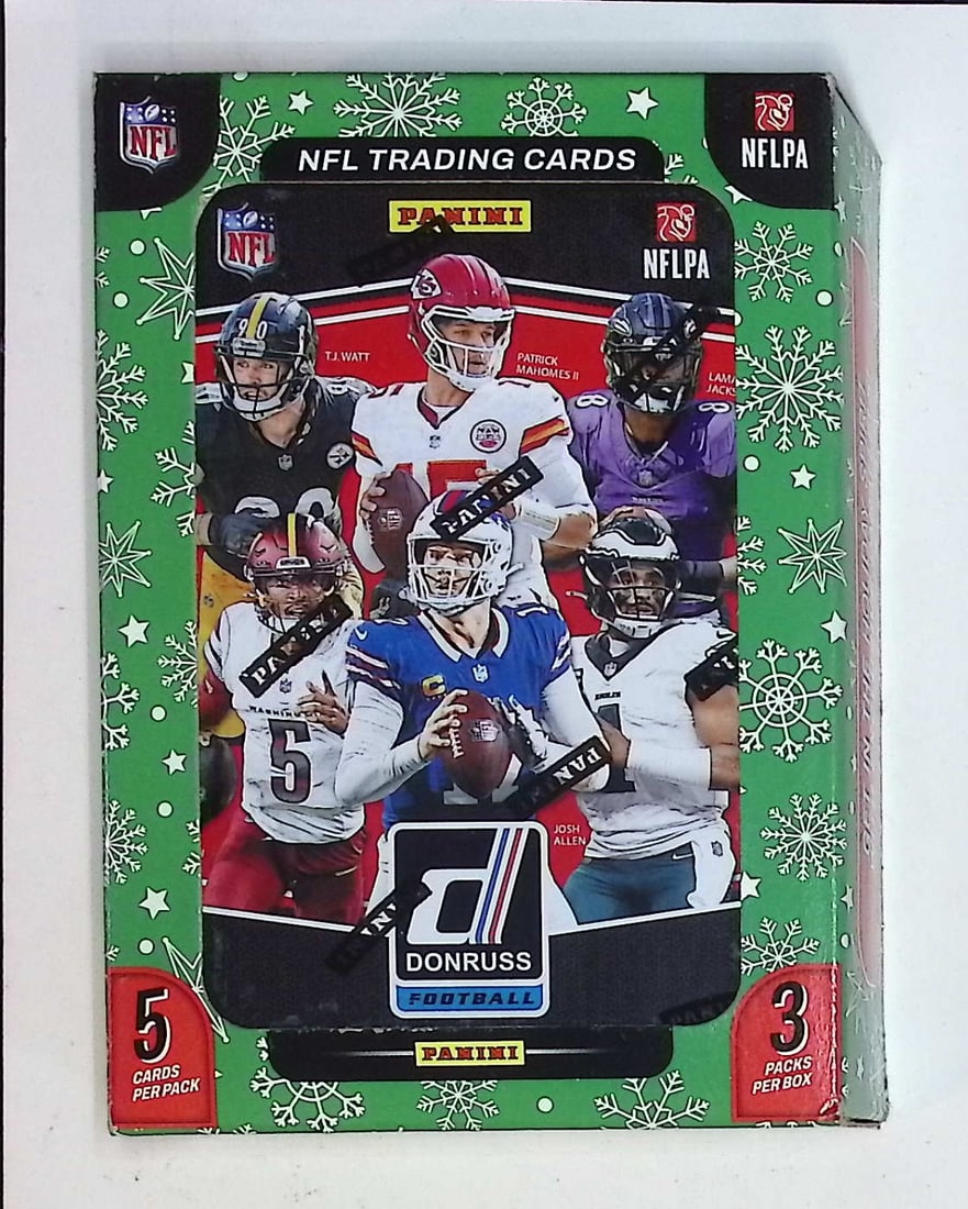 2025 Donruss Football Christmas Tin - Cam Ward, Emeka Egbuka, Ashton Jeanty, Travis Hunter, Omarion: Donruss Football NFL Trading & Sports Cards, Rookie Cards in this set are Cam Ward, Emeka Egbuka, Ashton Jeanty, Travis Hunter, Omarion Hampton, Rated Rookie, Downtown SSP, Sports Cards for Sale Near