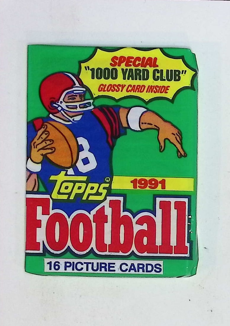 1991 Topps Football Card Retail Box Wax Pack NFL Trading Card, Sports Cards: Vintage Valuable Football NFL Trading & Sports Cards, Old Sports Cards Sold On Line, Auction Lots Sold On Line, Super Bowl and Hall of Fame Players, Dallas Cowboys, Buffalo Bills, Steelers, 49ers, Joe