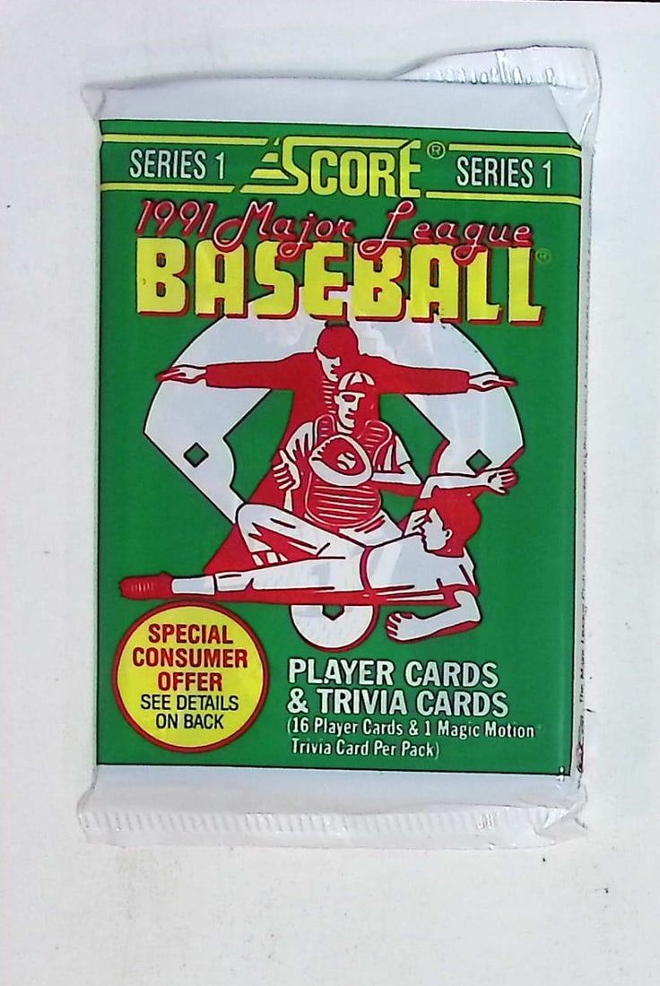 1991 Score Series 1 Vintage Baseball Card Retail Box Pack, Sports Cards: Score Valuable Vintage Rookie Baseball MLB Trading Cards, Old Sports Cards for Sale Near Me, Bo Breaker, Ken Griffey, Jr. Dream Team & Rifleman, Don Mattingly, World Series & Hall of Fame Players, Coo