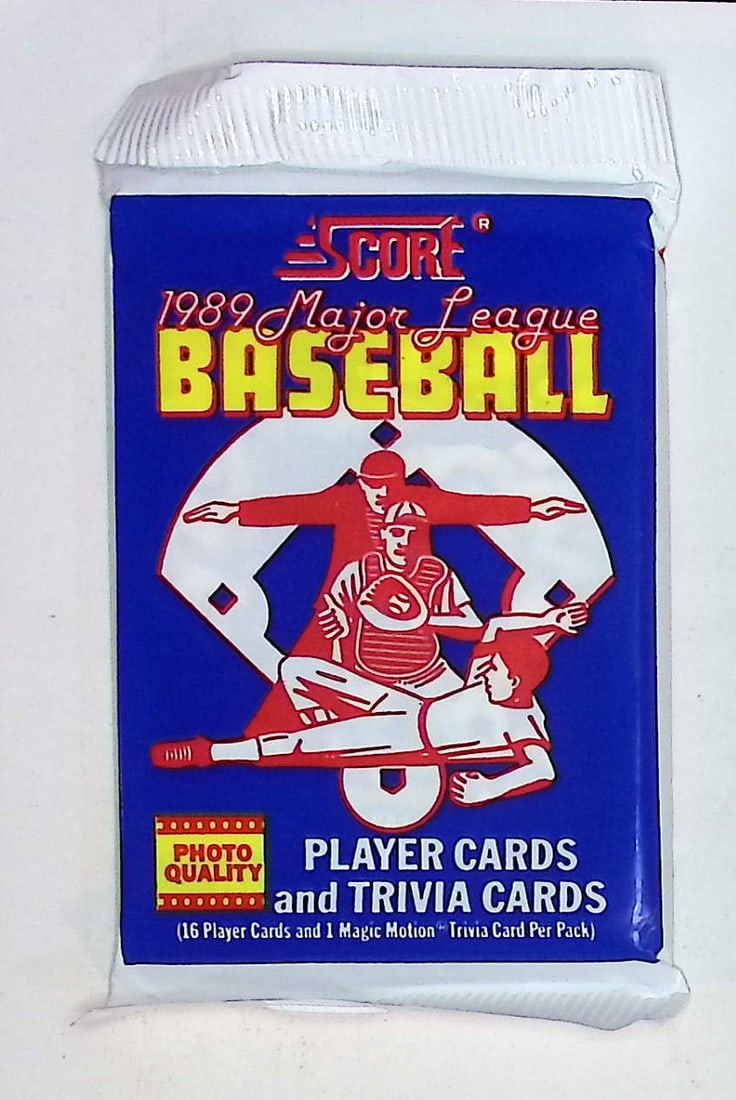 1989 Score Series 1 Vintage Baseball Card Factory Sealed Retail Box Wax Pack, Sports Cards: Score Valuable Vintage Rookie Baseball MLB Trading Cards, Old Sports Cards for Sale Near Me, Rookie Cards In this Set Are Randy Johnson, Edgar Martinez, Craig Biggio, John Smoltz, Gary Sheffield, Worl