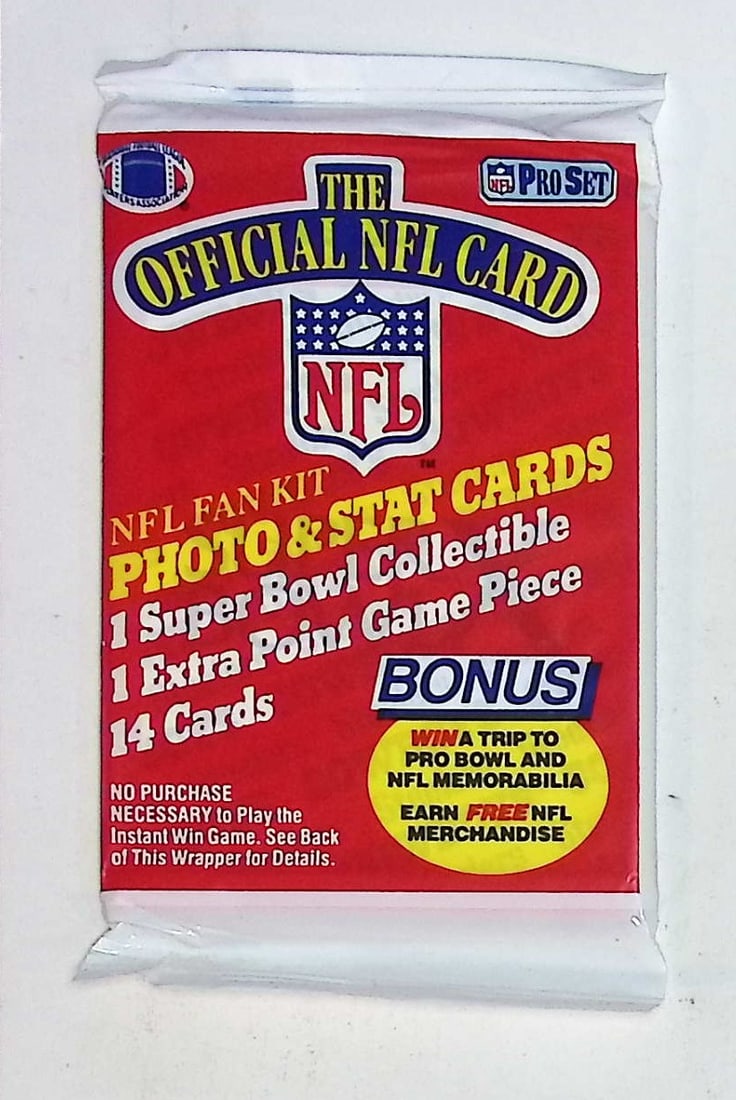 1989 Pro-Set Football Cards Retail Box Wax Pack, Sports Cards: Pro-Set Vintage Football NFL Trading & Sports Cards, Old Sports Cards for Sale on Line, Super Bowl and Hall of Fame Players, Valuable Auction Lots for Sale On Line, Rookie Cards