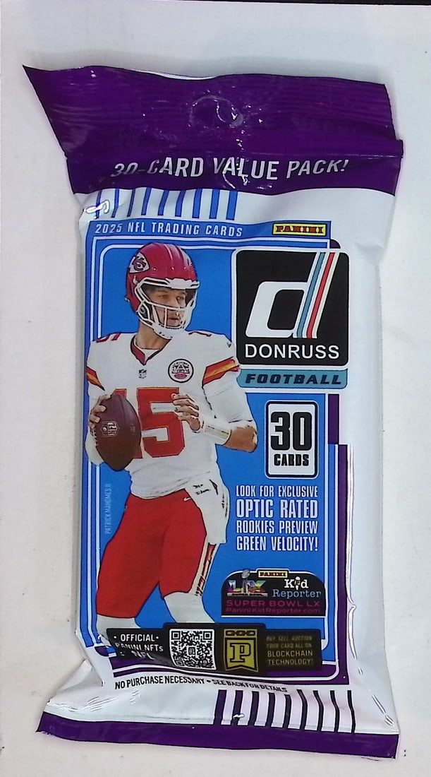 2025 Donruss Football HANGER VALUE FAT PACK - Cam Ward, Emeka Egbuka, Ashton Jeanty, Travis Hunter,: Donruss Football NFL Trading & Sports Cards, Rookie Cards in this set are Cam Ward, Emeka Egbuka, Ashton Jeanty, Travis Hunter, Omarion Hampton, Rated Rookie, Downtown SSP, Sports Cards for Sale Near