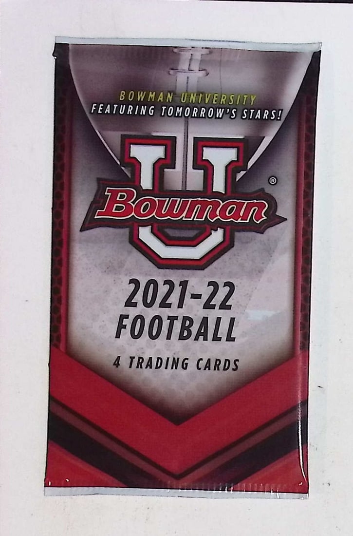 2021-22 Bowman U Football BLASTER BOX PACK NFL Trading Card: Bowman Rookie Football NCAA & NFL Trading Sports Cards, Sports Cards for Sale Near Me, 1st Bowman, Prospect, Autographs, Lava, Refractor