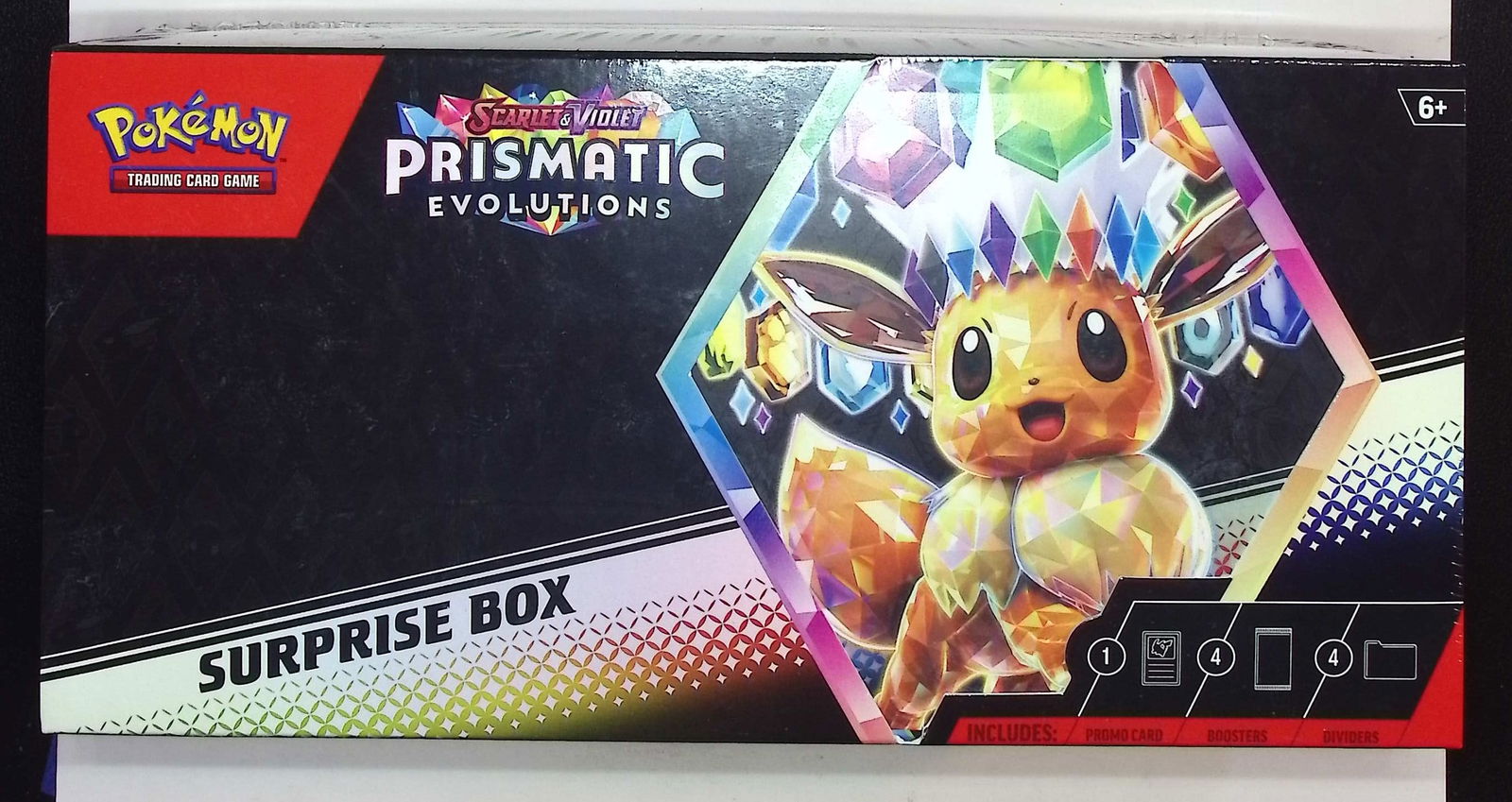 Pokemon Scarlet & Violet Prismatic Evolutions Surprise Box: 1 Foil Promo Card & 4 Booster Packs (1 of 2)