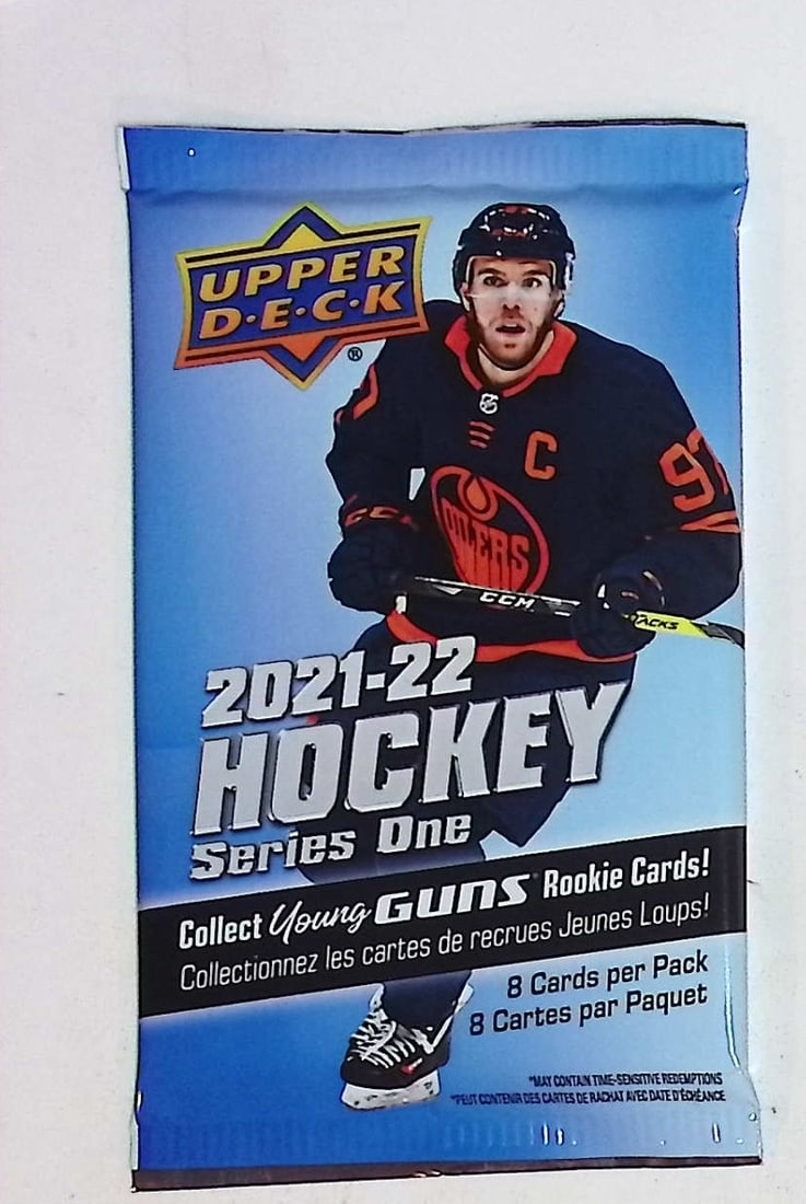 2021-22 Upper Deck Series 1 Hockey Card Factory Sealed Retail Box Pack - Young Guns Rookie Cards: Upper Deck Series 1 Hockey NHL Trading & Sports Cards, Rookie SP Cards, Stanley Cup & Hall of Fame Players, Connor McDavid, Alex Ovechkin, Sports Cards for Sale Near Me, Auction Memorabilia Lots For S