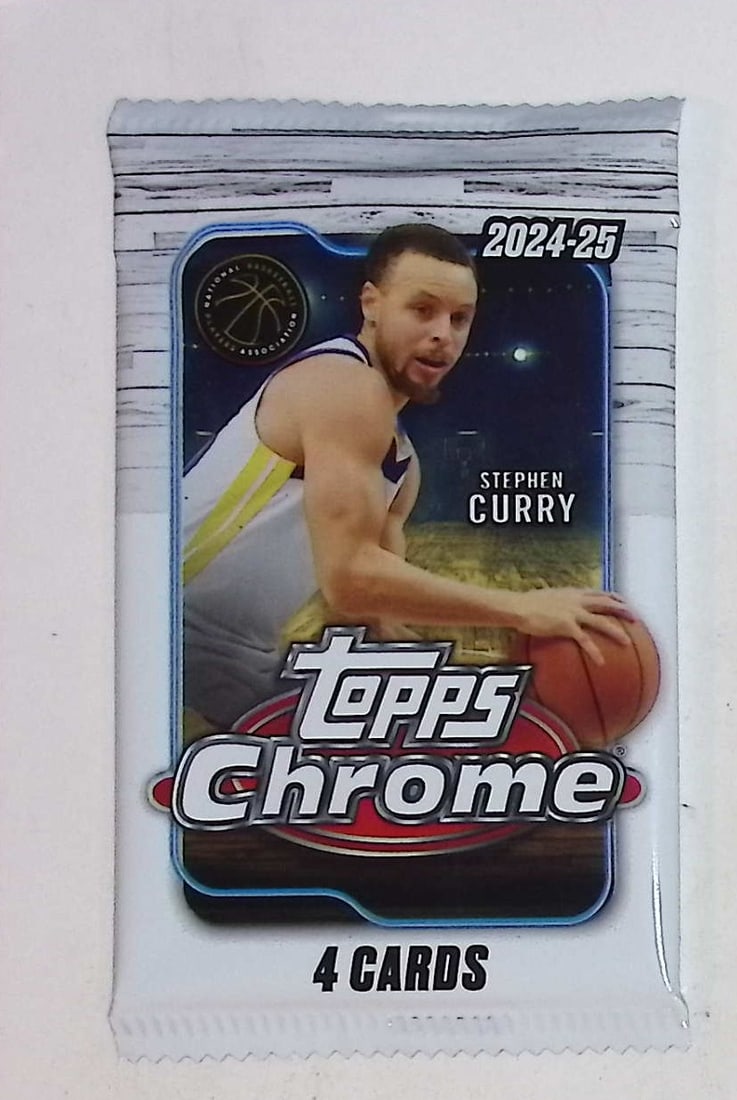 2024-25 Topps Chrome Basketball Cards BLASTER BOX PACK: Topps Chrome Basketball NBA Trading & Sports Cards, Victor Wembanyama, Brandon Miller, Amen Thompson, Scoot Henderson, Ausar Thompson, Autographs, Signatures, Green Topps Logo Refractor, Auction Lots
