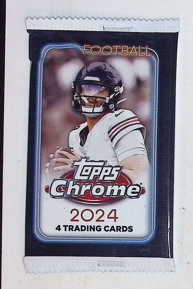 2024 Topps Chrome Football Cards BLASTER Box Pack Drake Maye, Jayden Daniels Rookie Card: Topps Football NFL Trading & Sports Cards, Rookie Cards in this Set Are Jayden Daniels, Bo Nix, JJ McCarthy, Marvin Harrison Jr, Refractors, Prism Refractors, X-Fractors, Sports Cards for Sale Near Me
