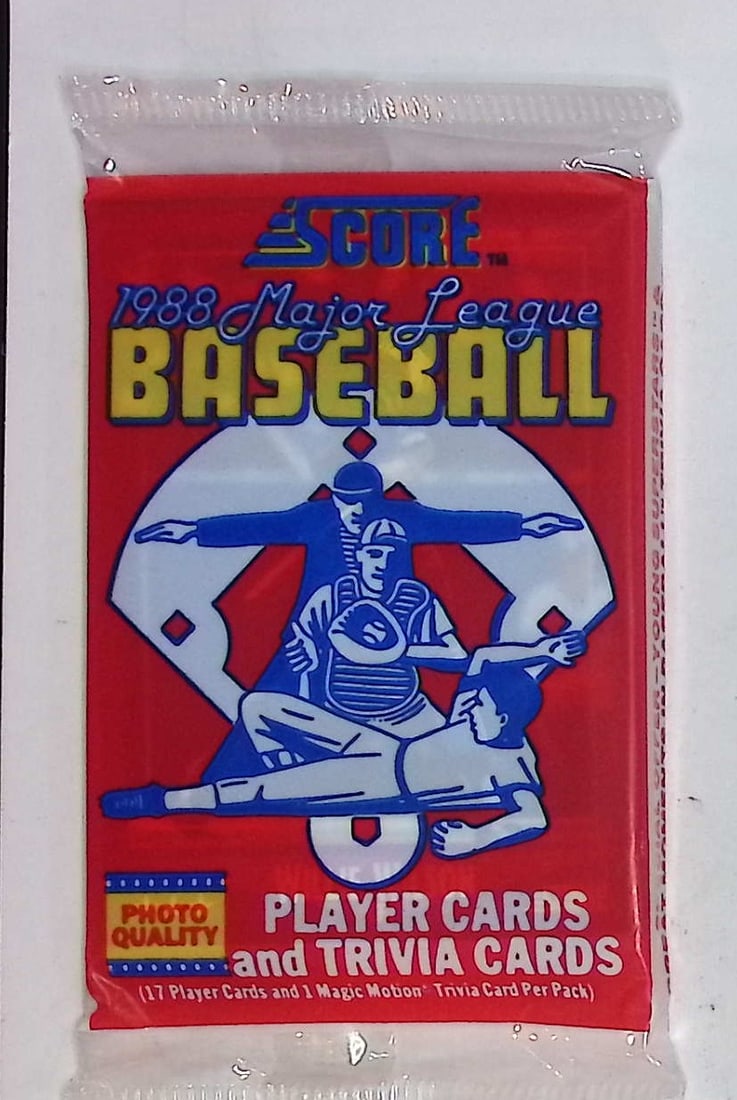 1988 Score Series 1 Vintage Baseball Card Factory Sealed Retail Box Wax Pack, Sports Cards: Score Valuable Vintage Rookie Baseball MLB Trading Cards, Old Sports Cards for Sale Near Me, Rookie Cards In this Set Are Craig Biggio, Mark Grace, Roberto Alomar, Tom Glavine, World Series & Hall of