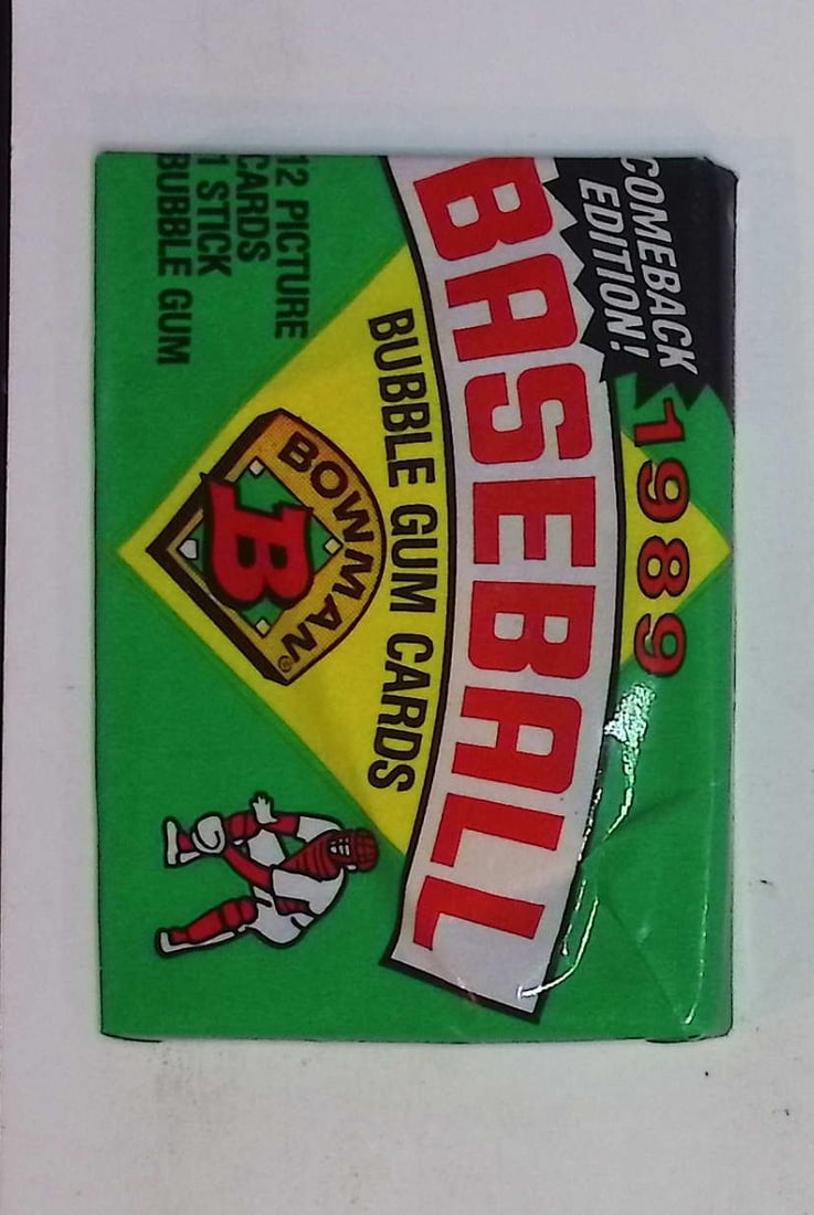 1989 Bowman Vintage Baseball Cards Retail Box Wax Pack Sports Cards MLB Trading Cards: Bowman Vintage Valuable Rookie Baseball MLB Trading & Sports Cards, Rookie Cards in this set are Ken Griffey, Jr, Gary Sheffield, John Smoltz, Old Sports Cards for Sale Near Me, Auction Memorabilia Lo
