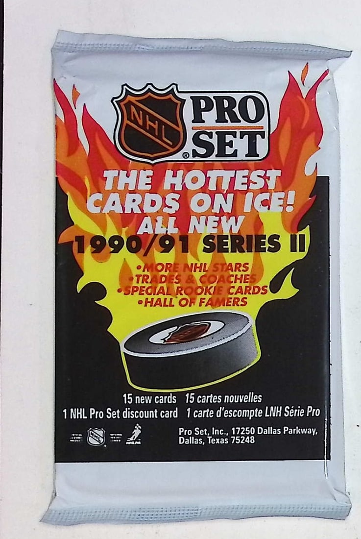 1990-91 Pro Set Series 2 Vintage Hockey Card Factory Sealed Retail Box Pack Sports Cards: Pro Set Vintage Hockey NHL Trading & Sports Cards, Brett Hull, Ray Bourque, Patrick Roy, Mario Lemieux, Wayne Gretzky, Sports Cards for Sale Near Me, Auction Lots for Sale on Line, Stanley Cup Winners