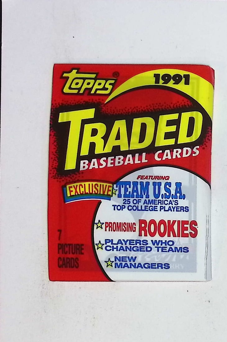 1991 Topps TRADED Series Vintage Baseball Cards Retail Box Wax Pack Sports Cards Rookie Cards: Topps MLB Baseball Trading & Sports Cards & Memorabilia, Chipper Jones, Ken Griffey, Jr., Frank Thomas, Bo Jackson, Cal Ripken, Nolan Ryan, Craig Biggio Rookie Card, Dwight Gooden, Rickey Henderson, P