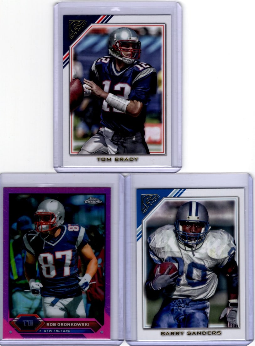 Lot of 3 2023 Topps Composite Football Cards. Tom Brady, Gronkowski Pink, Sanders (1 of 2)