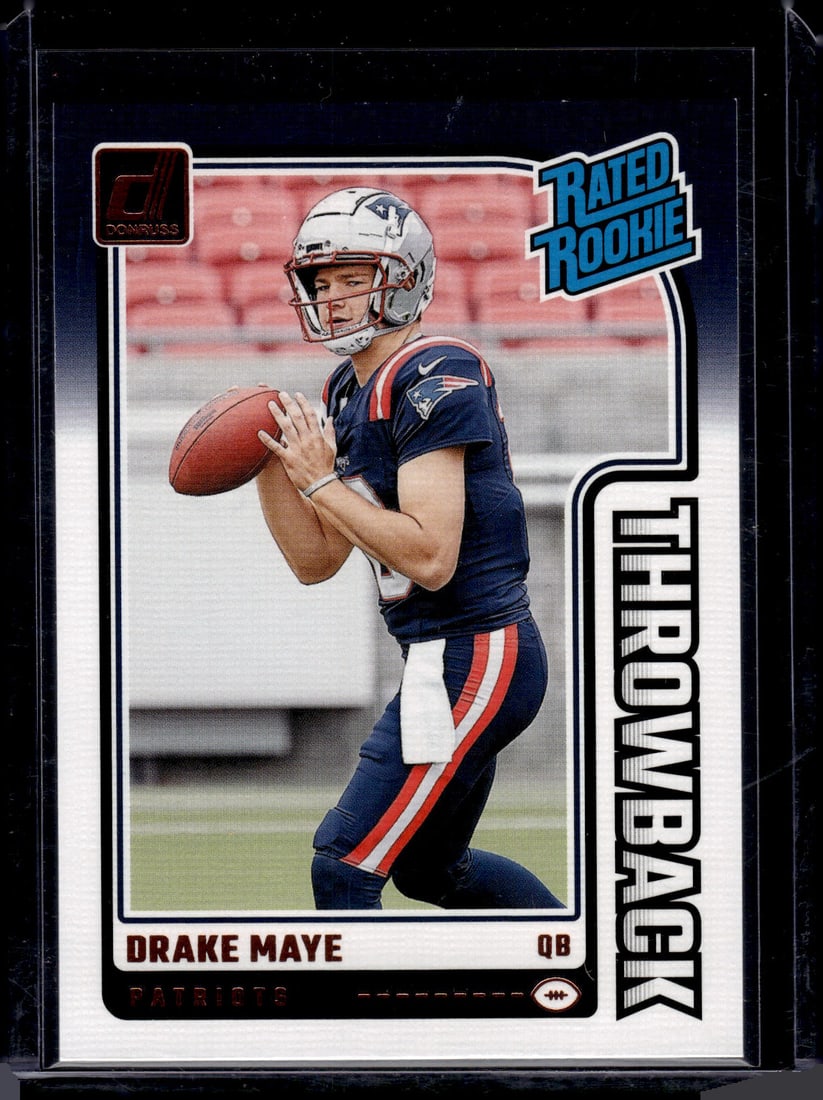 Drake Maye Rookie Card Throwback 2024 Donruss #49 New England Patriots (1 of 2)