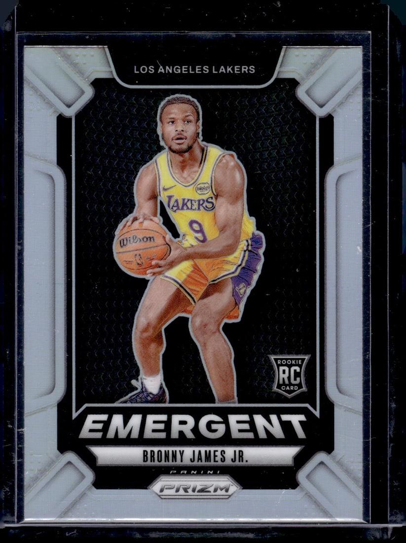 Bronny James Jr. Rookie Card Emergent Silver Prizm 2024-25 Prizm #8 Lakers (1 of 2)