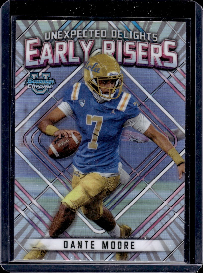 Dante Moore Early Risers 2023 Bowman U Chrome #ER-18 UCLA Bruins, Oregon Ducks: Bowman U Chrome Football NFL Trading & Sports Cards, Sports Cards for Sale Near Me, Prospect, 1st Bowman, Super Bowl & Hall of Fame Players, Auction Memorabilia Lots For Sale Near Me