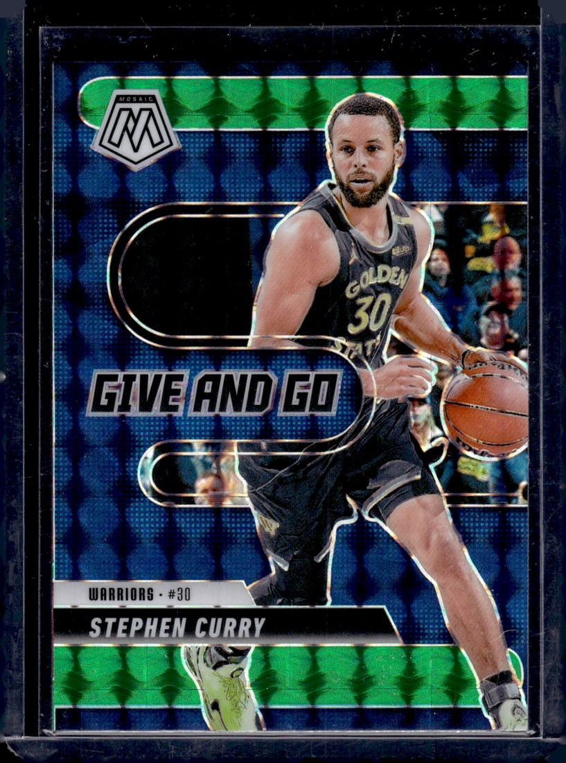 Stephen Curry Give and Go Green Mosiac Prizm 2024-25 Mosaic #9 Warriors (1 of 2)