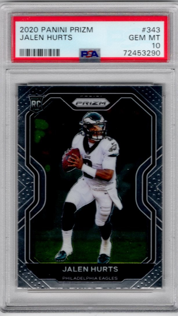 Jalen Hurts Rookie Card 2020 Panini Prizm #343 PSA 10 Philadelphia Eagles (1 of 2)