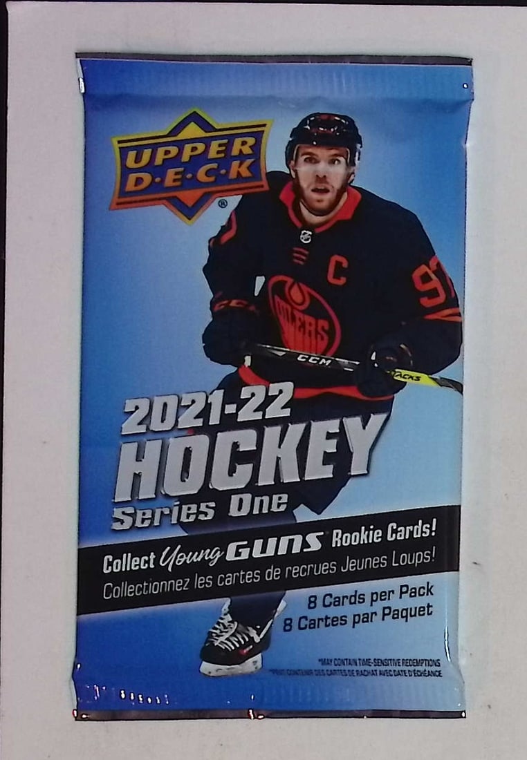 2021-22 Upper Deck Series 1 Hockey Card Factory Sealed Retail Box Pack - Young Guns Rookie Cards (1 of 1)