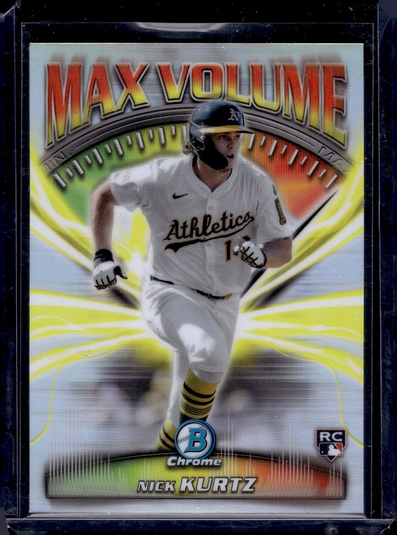 Nick Kurtz Rookie Card Max Volume 2025 Bowman Chrome #MV-11 Oakland Athletics: Bowman Baseball MLB Trading & Sports Cards, Sports Cards for Sale Near Me, World Series & Hall of Fame Players, SP, SSP, Chrome, 1st Bowman, Auction Memorabilia Lots Sold On Line